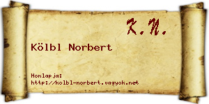 Kölbl Norbert névjegykártya