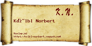 Kölbl Norbert névjegykártya