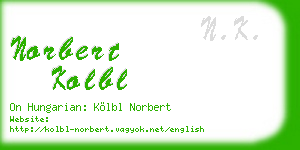 norbert kolbl business card